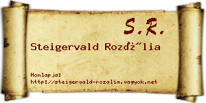 Steigervald Rozália névjegykártya