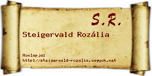 Steigervald Rozália névjegykártya